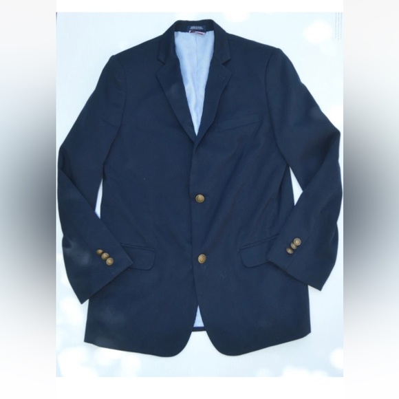 Tommy Hilfiger Boys Sz 18 Navy Blue Suit Jacket Wool Blend Blazer